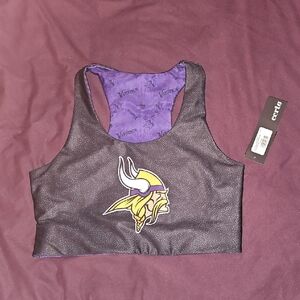Purple and Black Vikings Crop Top